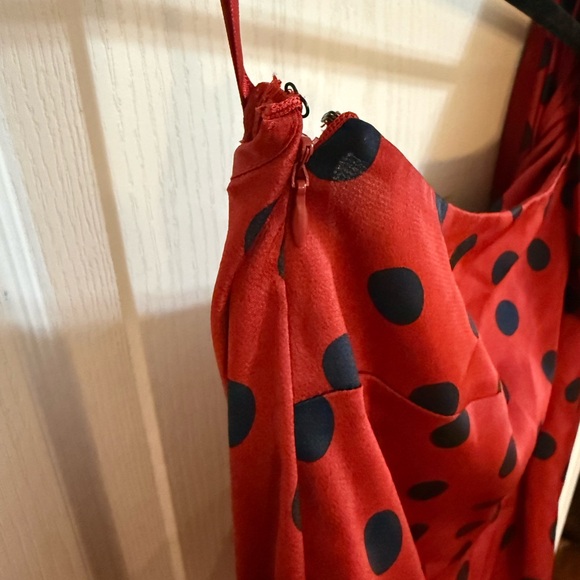 Anthropologie Red and Black Polka Dot Top - Picture 3 of 4
